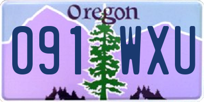 OR license plate 091WXU