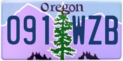 OR license plate 091WZB