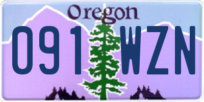 OR license plate 091WZN