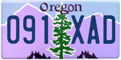 OR license plate 091XAD