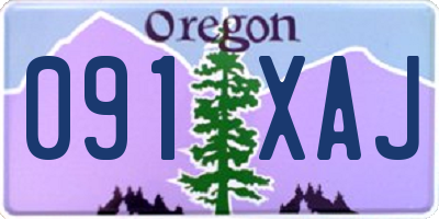 OR license plate 091XAJ