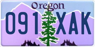 OR license plate 091XAK