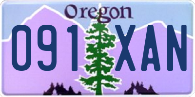 OR license plate 091XAN