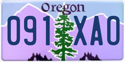 OR license plate 091XAO