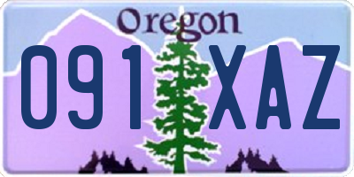 OR license plate 091XAZ