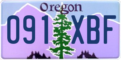 OR license plate 091XBF
