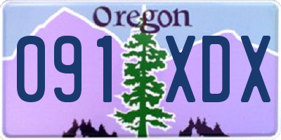 OR license plate 091XDX