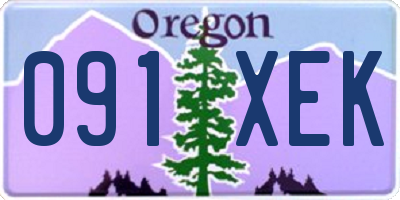 OR license plate 091XEK