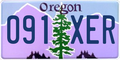 OR license plate 091XER