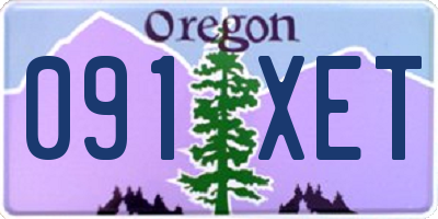 OR license plate 091XET