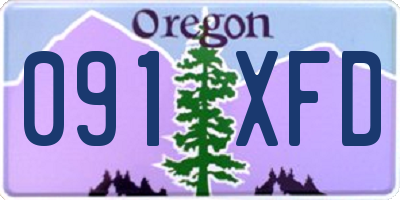 OR license plate 091XFD
