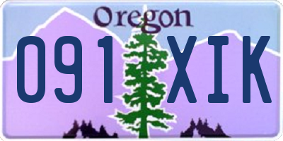 OR license plate 091XIK
