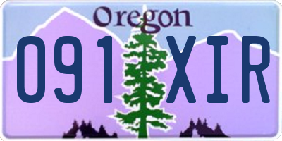 OR license plate 091XIR