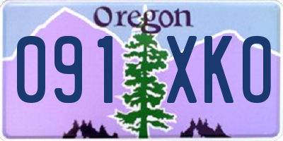 OR license plate 091XKO