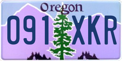 OR license plate 091XKR