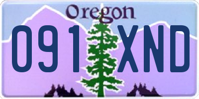 OR license plate 091XND