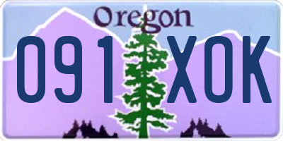 OR license plate 091XOK