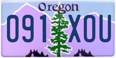 OR license plate 091XOU