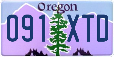 OR license plate 091XTD