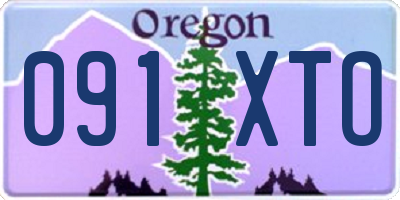 OR license plate 091XTO