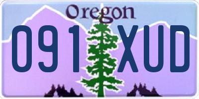 OR license plate 091XUD