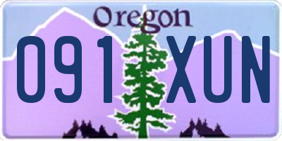 OR license plate 091XUN