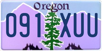 OR license plate 091XUU