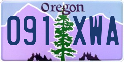 OR license plate 091XWA