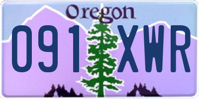 OR license plate 091XWR