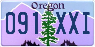 OR license plate 091XXI