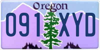 OR license plate 091XYD