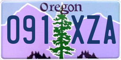OR license plate 091XZA