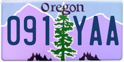OR license plate 091YAA
