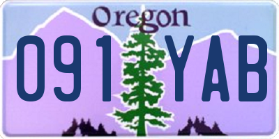 OR license plate 091YAB
