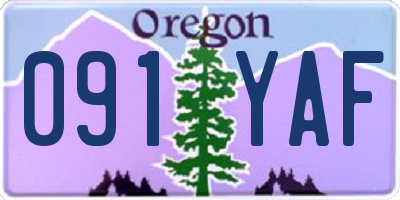 OR license plate 091YAF