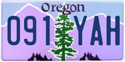 OR license plate 091YAH