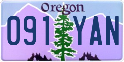 OR license plate 091YAN