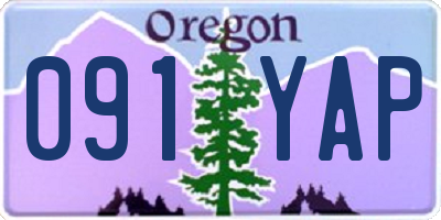 OR license plate 091YAP