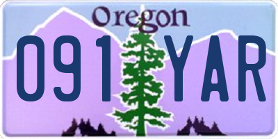 OR license plate 091YAR