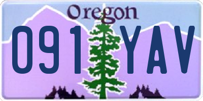 OR license plate 091YAV