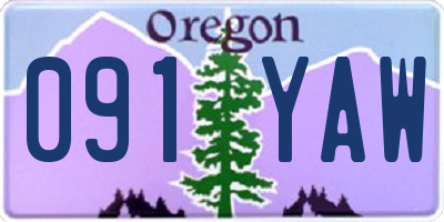 OR license plate 091YAW