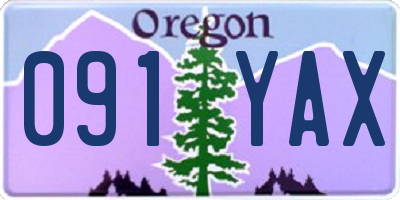 OR license plate 091YAX