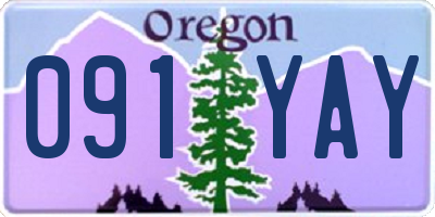 OR license plate 091YAY