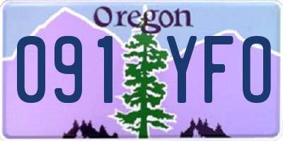 OR license plate 091YFO