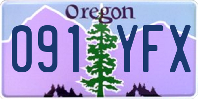 OR license plate 091YFX