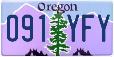 OR license plate 091YFY