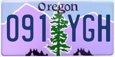 OR license plate 091YGH