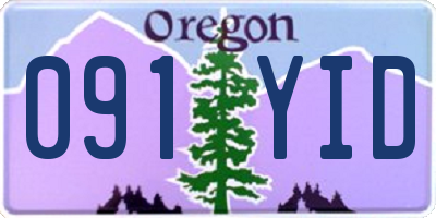 OR license plate 091YID
