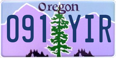 OR license plate 091YIR