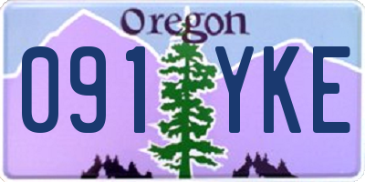 OR license plate 091YKE